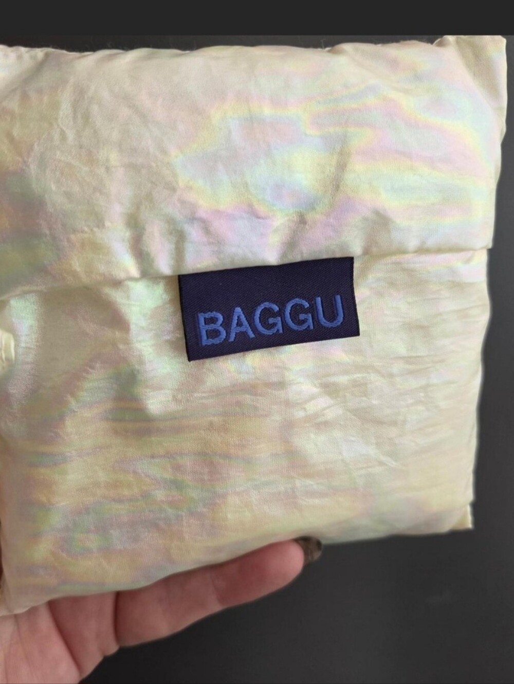 Baggu standard reusable Pearl iridescent NWOT